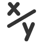 Icono de fracción matemática