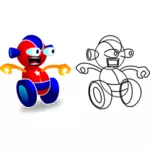 Vektorbild av hjulförsedda robot spelet karaktär