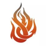 Vektor Klipart oheň ohně v oranžové barvě