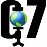 Pressão do G7 sobre ilustração vetorial de mundo