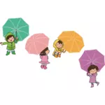 Enfants avec image de parapluies