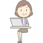 Ženské počítač uživatele vektorové kreslení