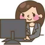 Vrouwelijke computer gebruiker vector afbeelding