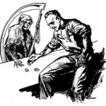 Gambling med død vector illustrasjon