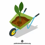 Garden cart with plants