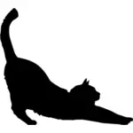 猫ストレッチ シルエット ベクトル画像