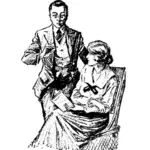 जेंटलमैन और लेडी दृश्य वेक्टर छवि