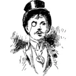 Vektor illustration av gentleman med en monokel