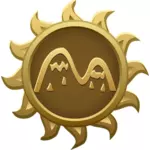 Image vectorielle d'emblème de collines dorées