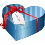 Vektorový obrázek krabičky ve tvaru srdce modré