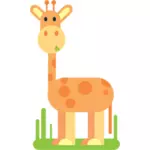 Мультфильм жираф, едят траву