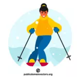 스키를 타는 소녀