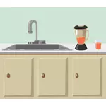 Küchentheke und Waschbecken