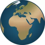 Einfache Globus mit Blick auf Europa und Afrika-Vektor-illustration