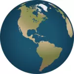 Globe čelí Amerika vektorový obrázek