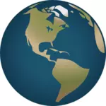 Globus mit Blick auf Amerika-Vektor-illustration
