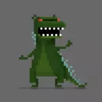 Dessin vectoriel de pixel Dino Monster
