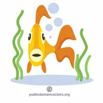 Zlaté rybky v akváriu vektorový obrázek