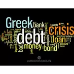 Řecké dluhové krize slovo mrak vektor