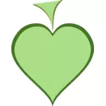 Zelené srdce s tmavě zelená tlusté čáry hranice vektorové ilustrace