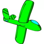 Groene cartoon zweefvliegtuig