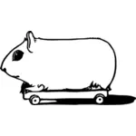 Cerdo sobre ruedas