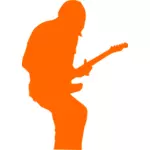 Rockový kytarista silueta vektorový obrázek