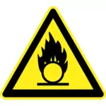 Легковоспламеняющиеся опасности предупреждающий знак векторное изображение