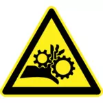 机械粉碎危险警告标志矢量图像