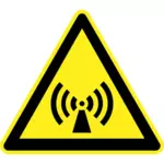 Immagine vettoriale segno di avvertimento di rischio di onde radio