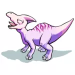 Uśmiechający się fioletowy dinozaur