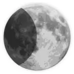 आधा चांद के लिए मौसम का पूर्वानुमान रंग प्रतीक के वेक्टर छवि