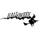 Strega volante ClipArt vettoriali banner di Halloween