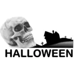 Decor Halloween cu craniu de desen vector