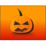 Calabaza de Halloween en gráficos vectoriales de fondo naranja