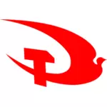 Ciocan şi porumbel comunist pictograma grafică vectorială