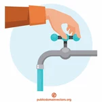 Ручное открытие водопроводной воды