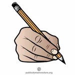 Crayon dans une clipart main