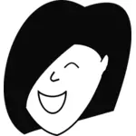 Glad kvinna med hår över ena ögat vektor illustration