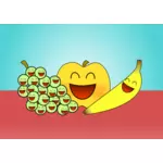 Grafika wektorowa szczęśliwy owoców