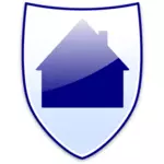 Vektorový obrázek modrého domu na štít