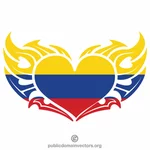 Coeur avec le drapeau colombien