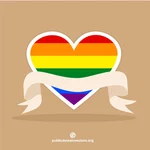 Corazón de orgullo LGBT con cinta