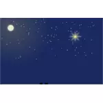 Vektorové grafiky z nebe s lesklou hvězda