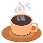 Image clipart vectoriel d'orange tasse de café avec soucoupe