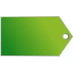 Clip art wektor poziomy zielony tag z mały otwór na pasek