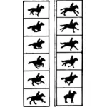 Quadros de animação do cavalo equitação clip-art