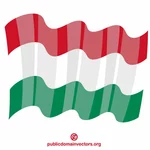 Machając flagą Węgier