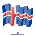 आइसलैंड का झंडा लहराते हुए
