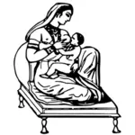 Indická žena kojení